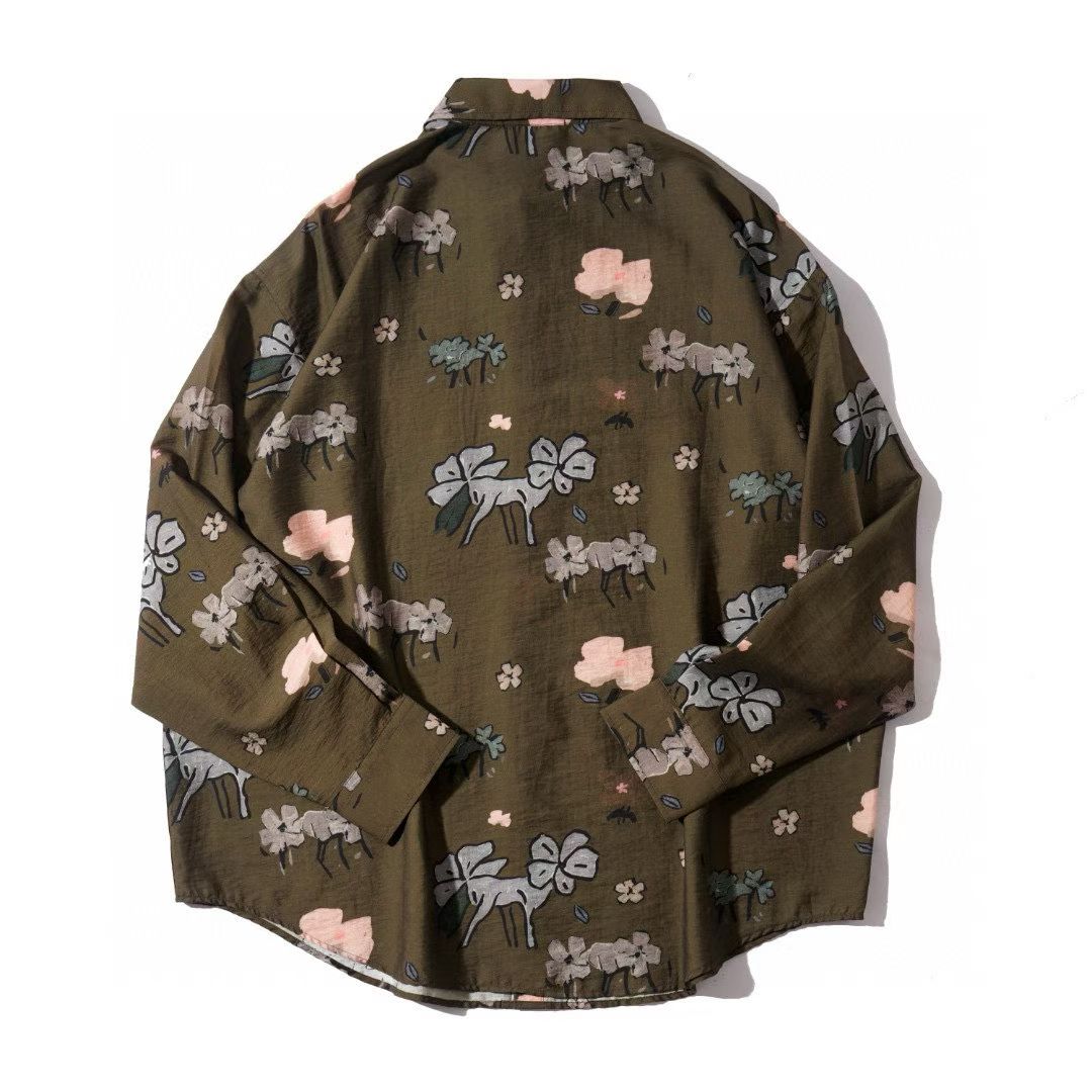 Clover Print Long Sleeve Shirt