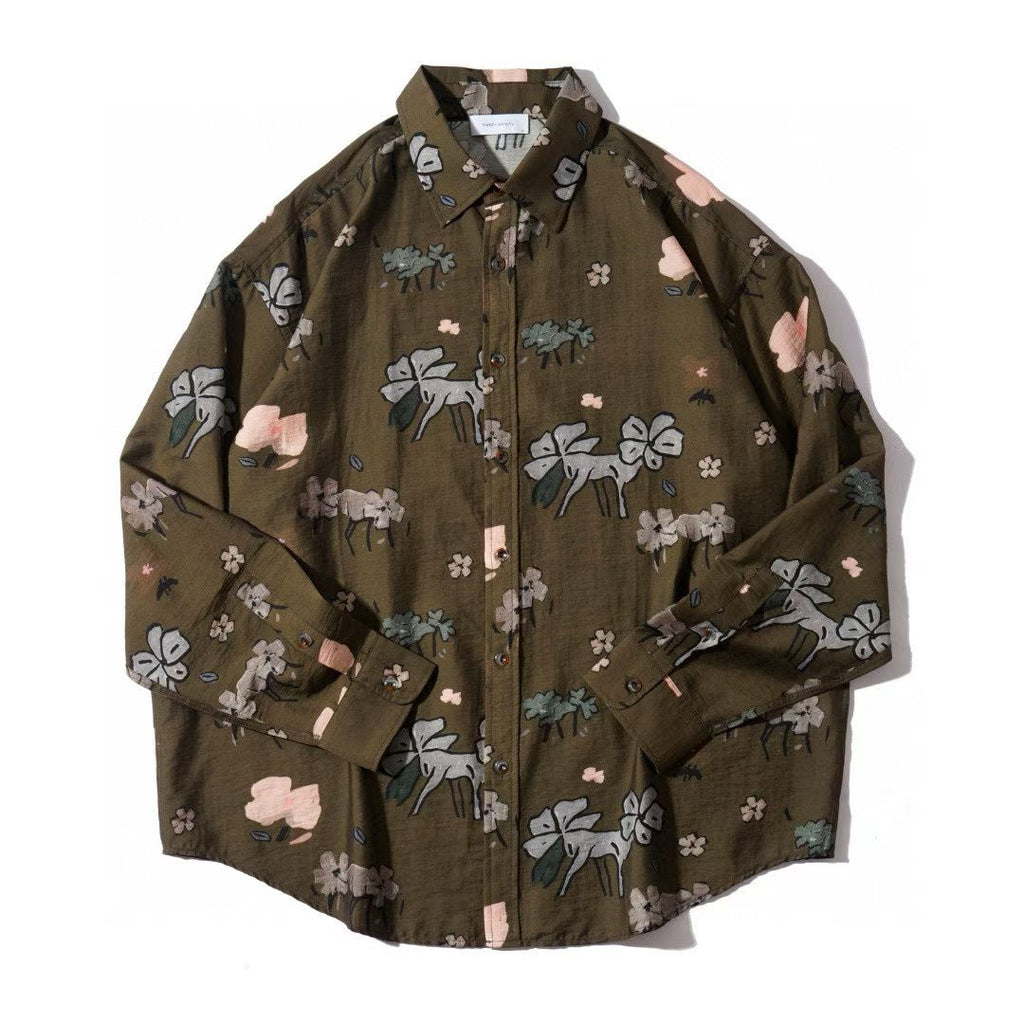 Clover Print Long Sleeve Shirt