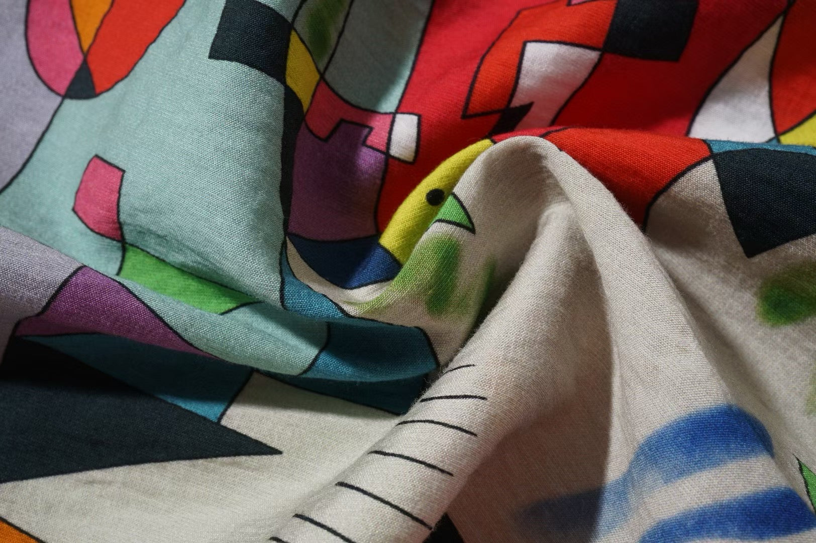 Abstract Multi Colorful Long Sleeve Shirt