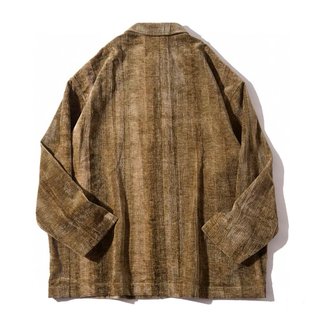 Terrain Texture Brown Long Sleeve Shirt Jacket