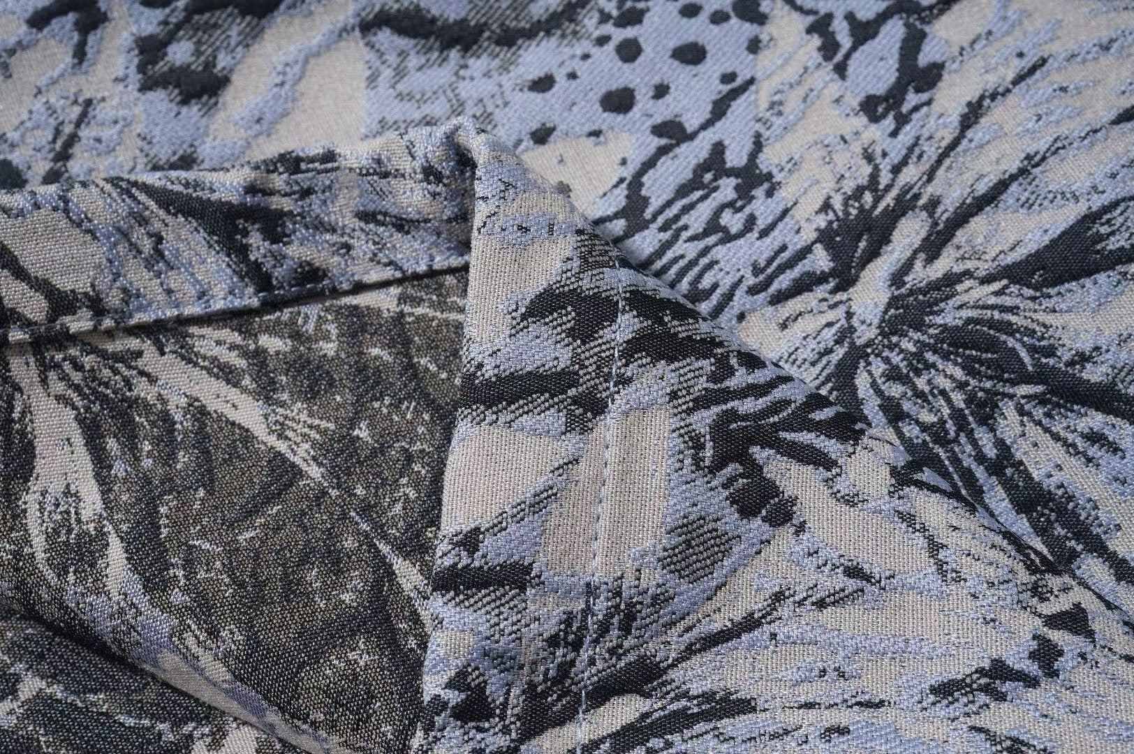Blue Foliage Print Long Sleeve Shirt Jacket