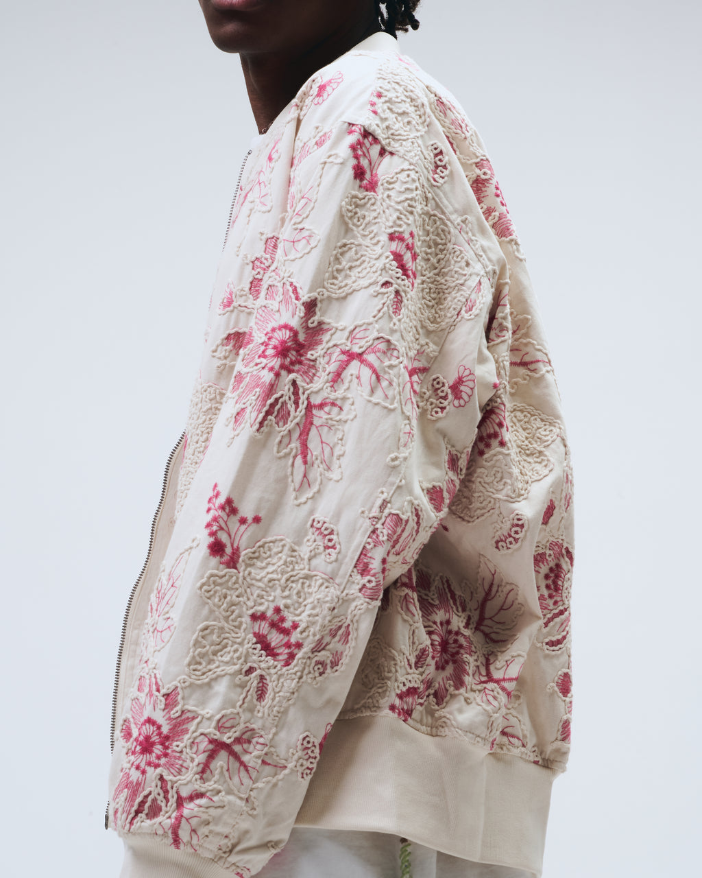 Crimson Bloom Embroidered Jacket
