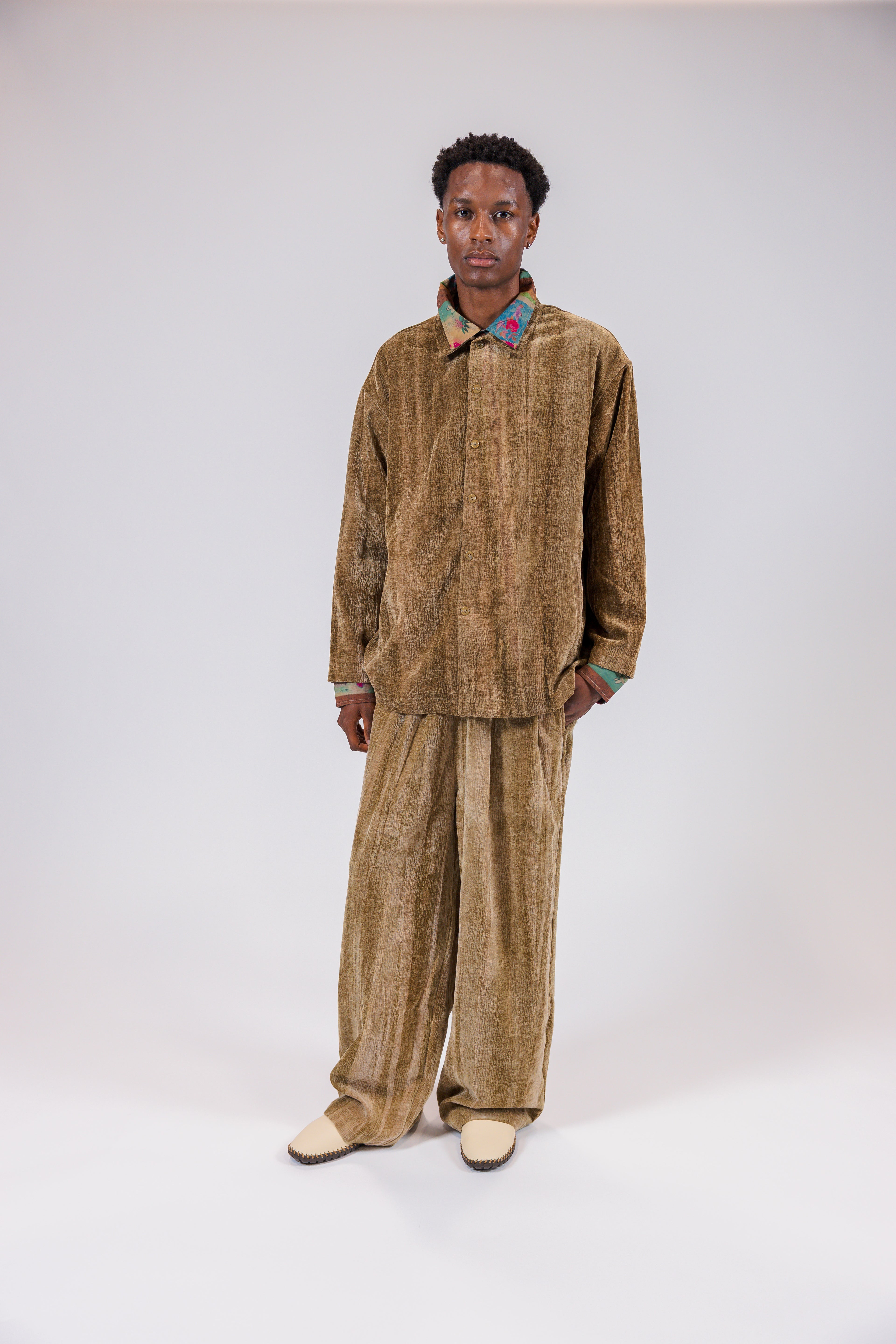 Terrain Texture Brown Long Sleeve Shirt Jacket