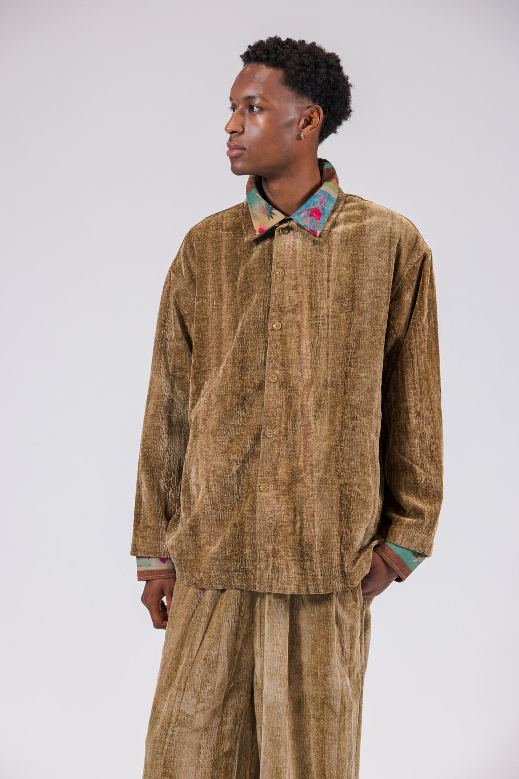 Terrain Texture Brown Long Sleeve Shirt Jacket