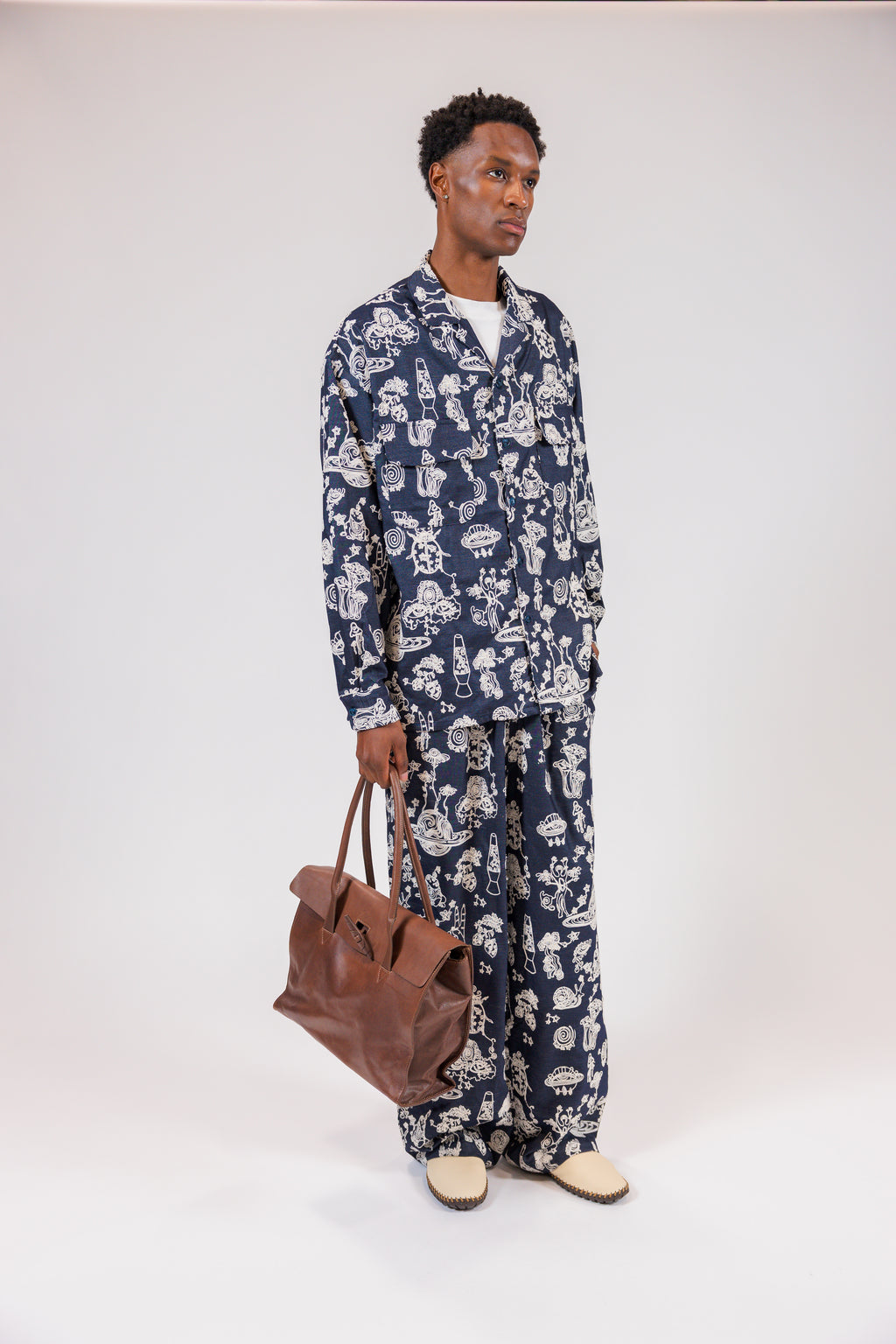 Cosmic Embroidered Long Sleeve Shirt Jacket