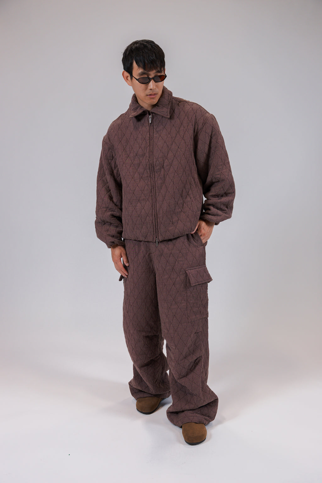 The Diamond-Quilted Cargo Trouser