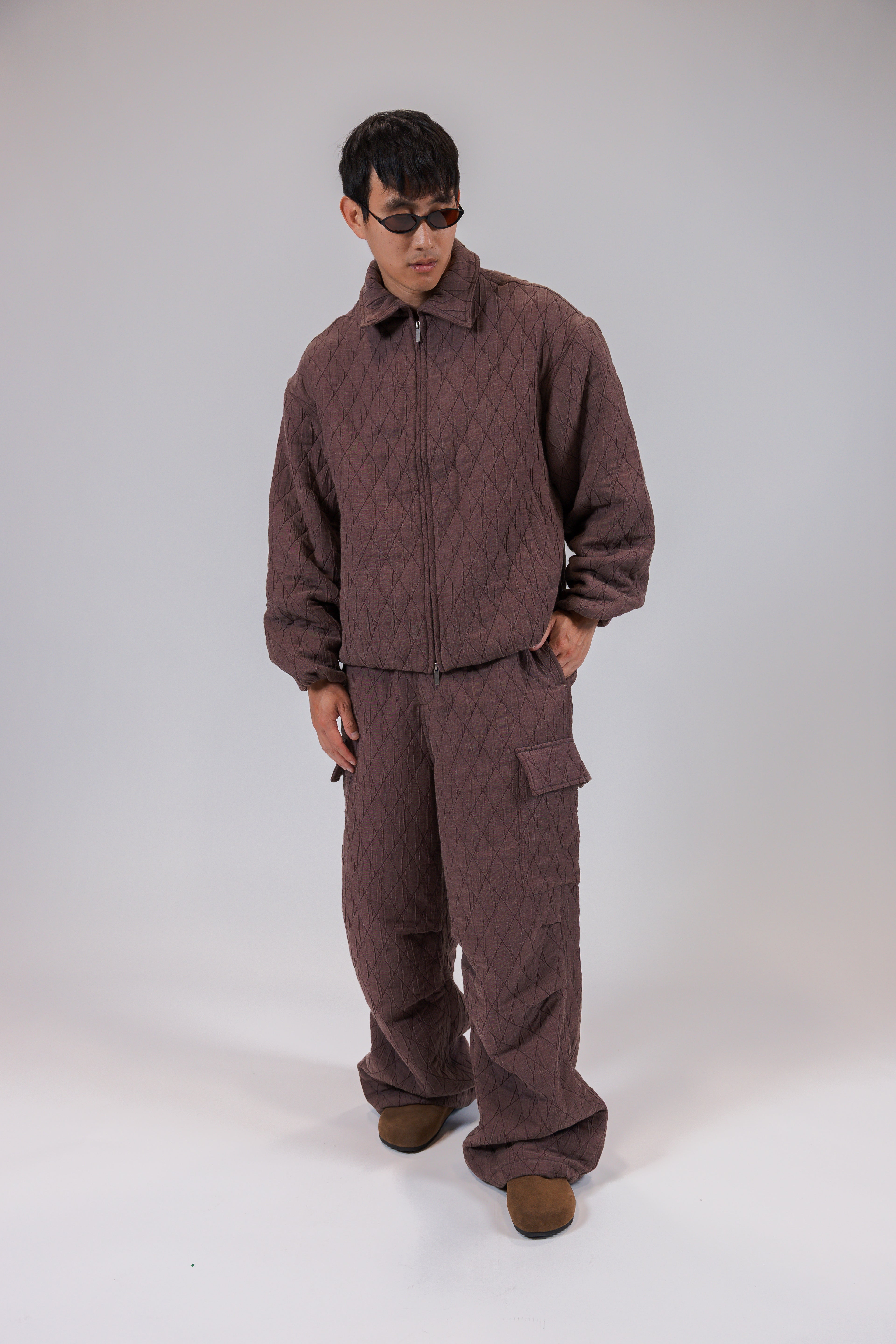 The Diamond-Quilted Cargo Trouser