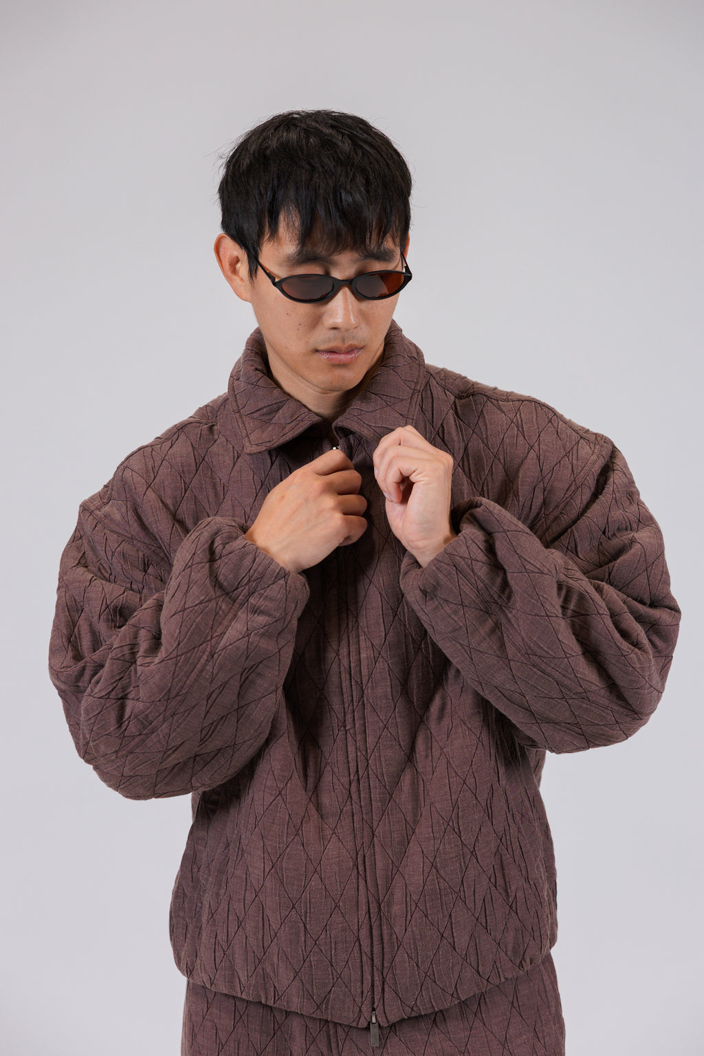 Quilted Purple Jacket + Pants Set
