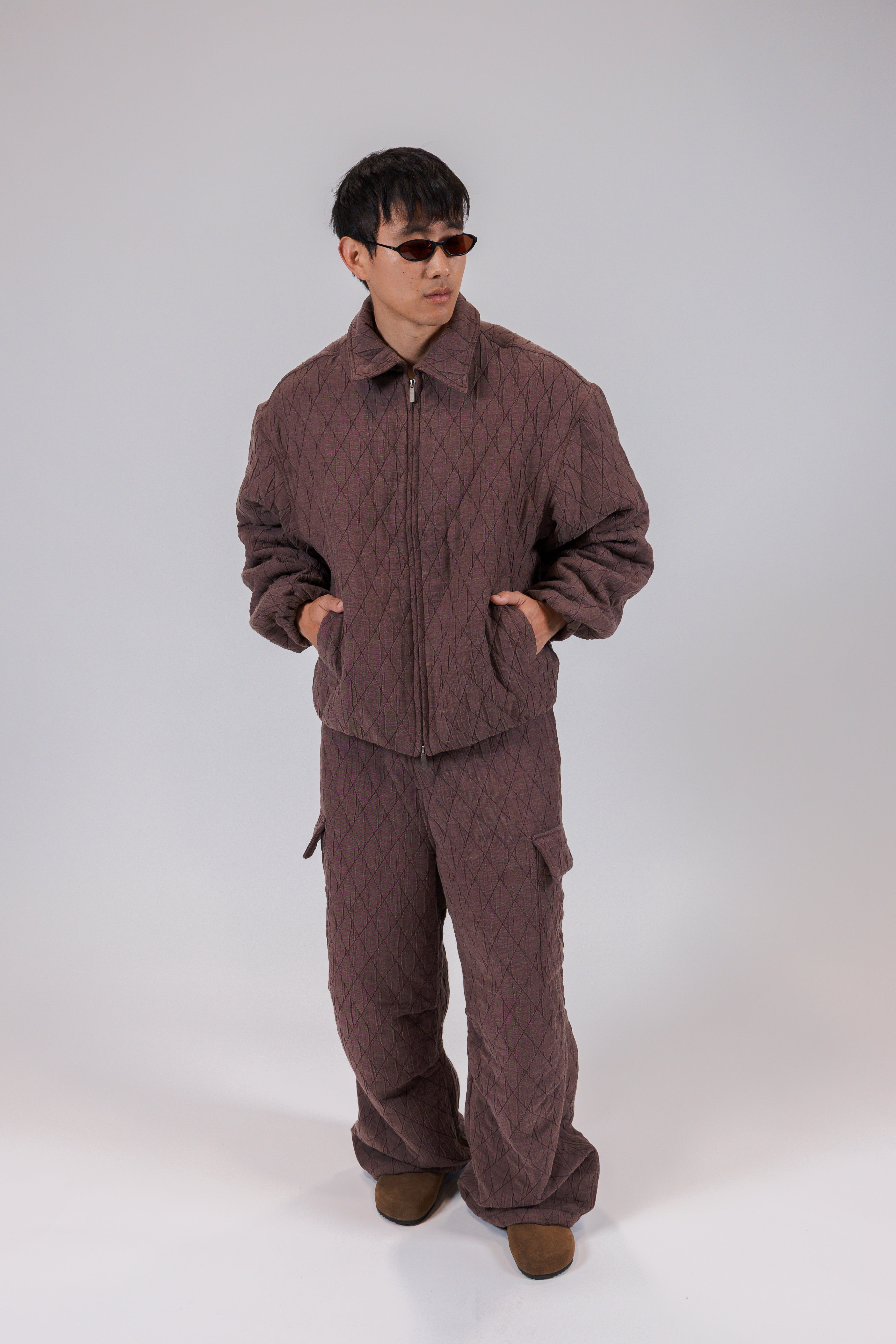 Quilted Purple Jacket + Pants Set