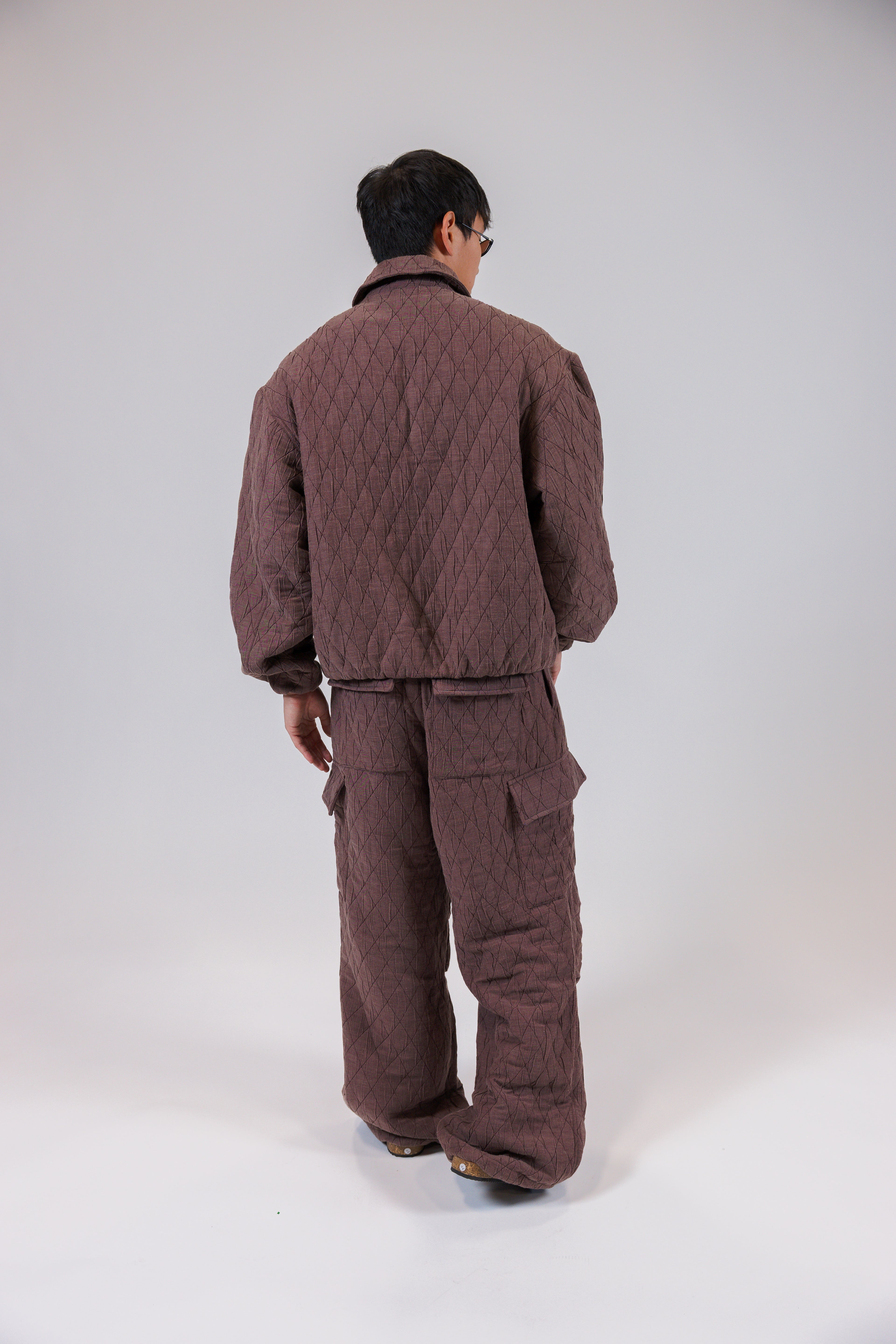 The Diamond-Quilted Cargo Trouser