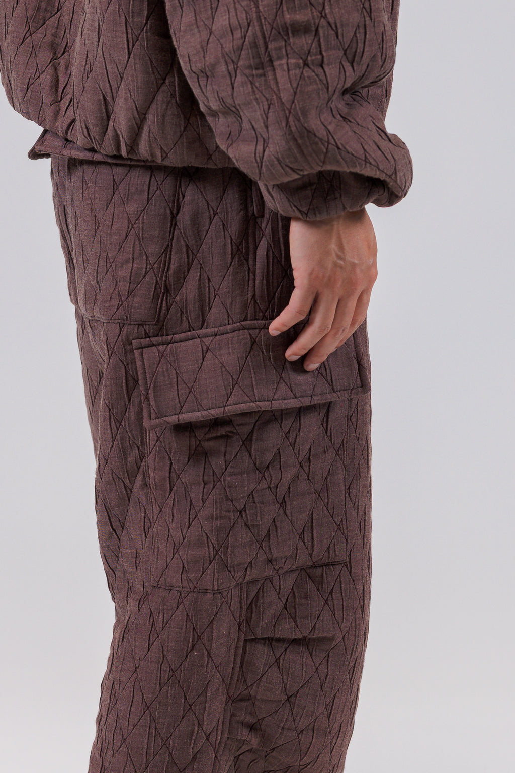 The Diamond-Quilted Cargo Trouser