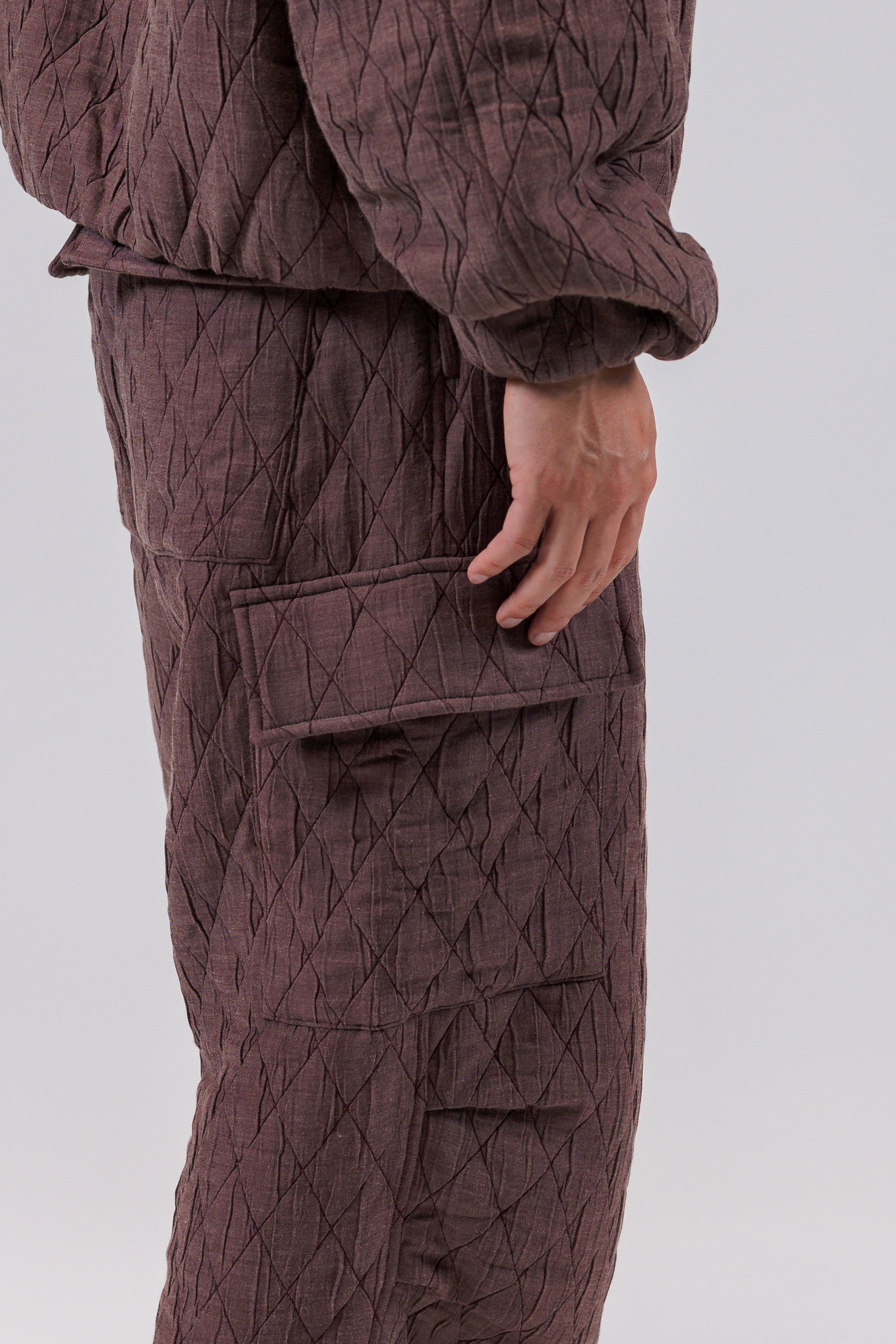 The Diamond-Quilted Cargo Trouser