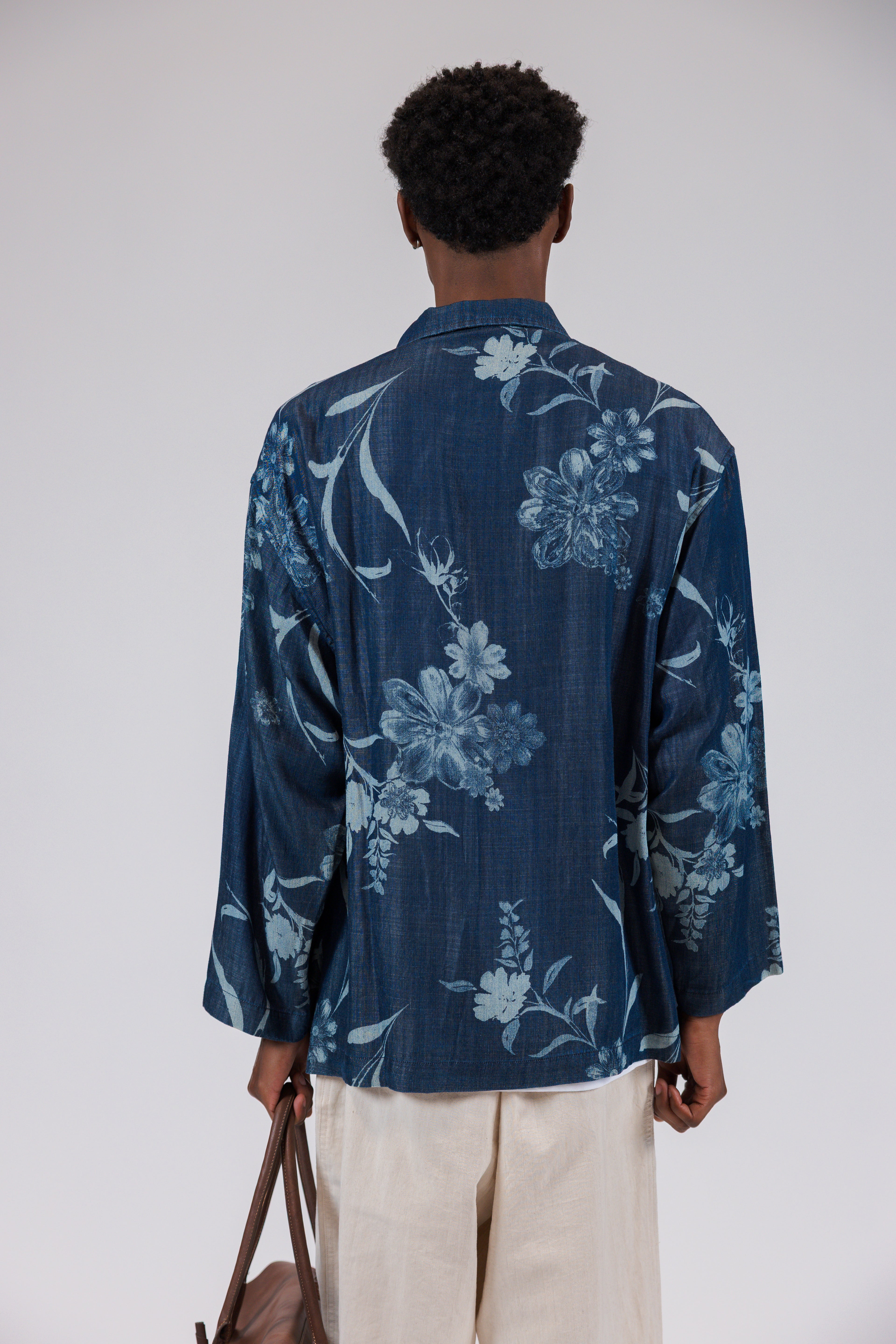 Indigo Floral Long Sleeve Shirt