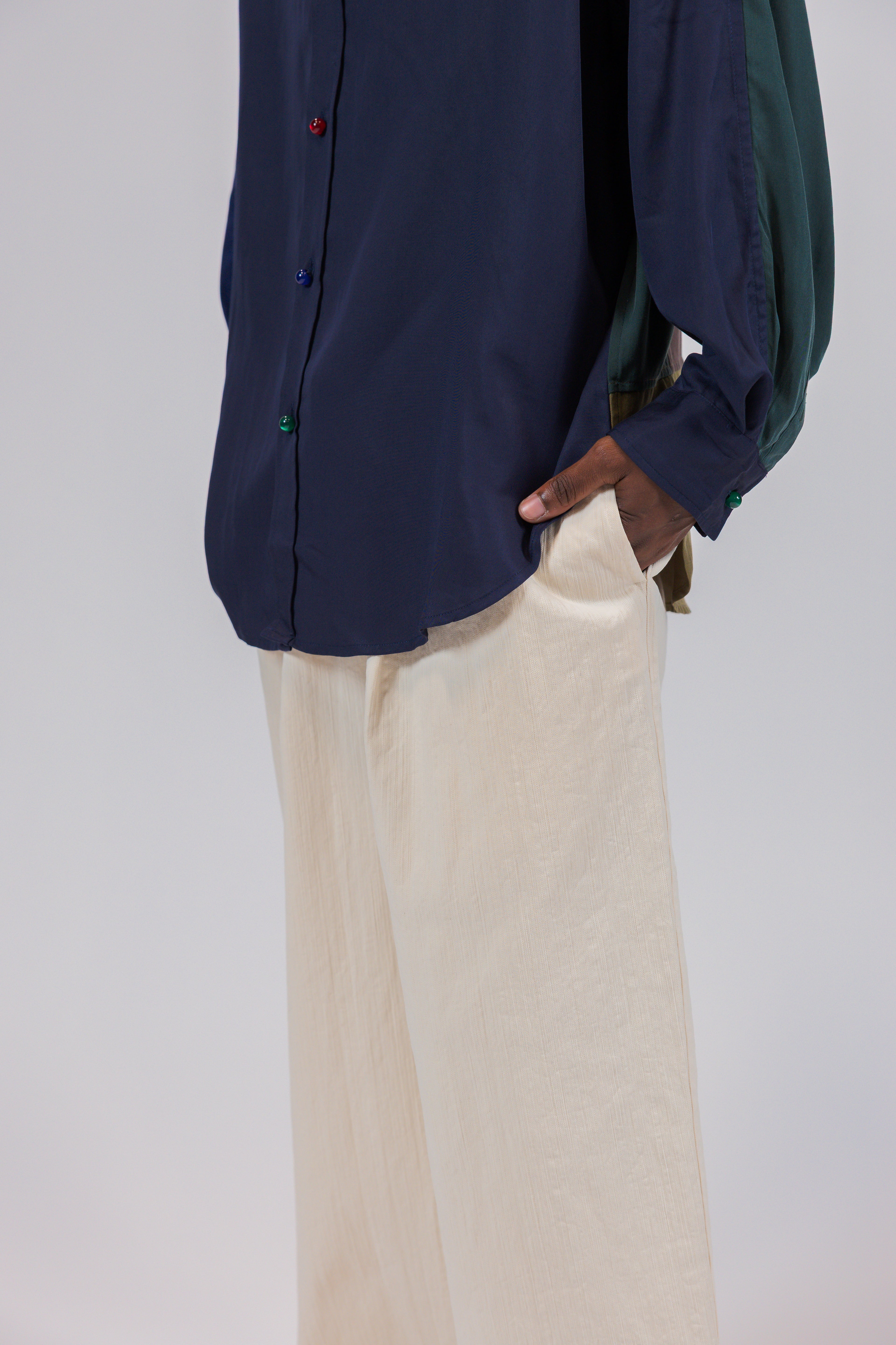 Relaxed Beige Cotton Pants