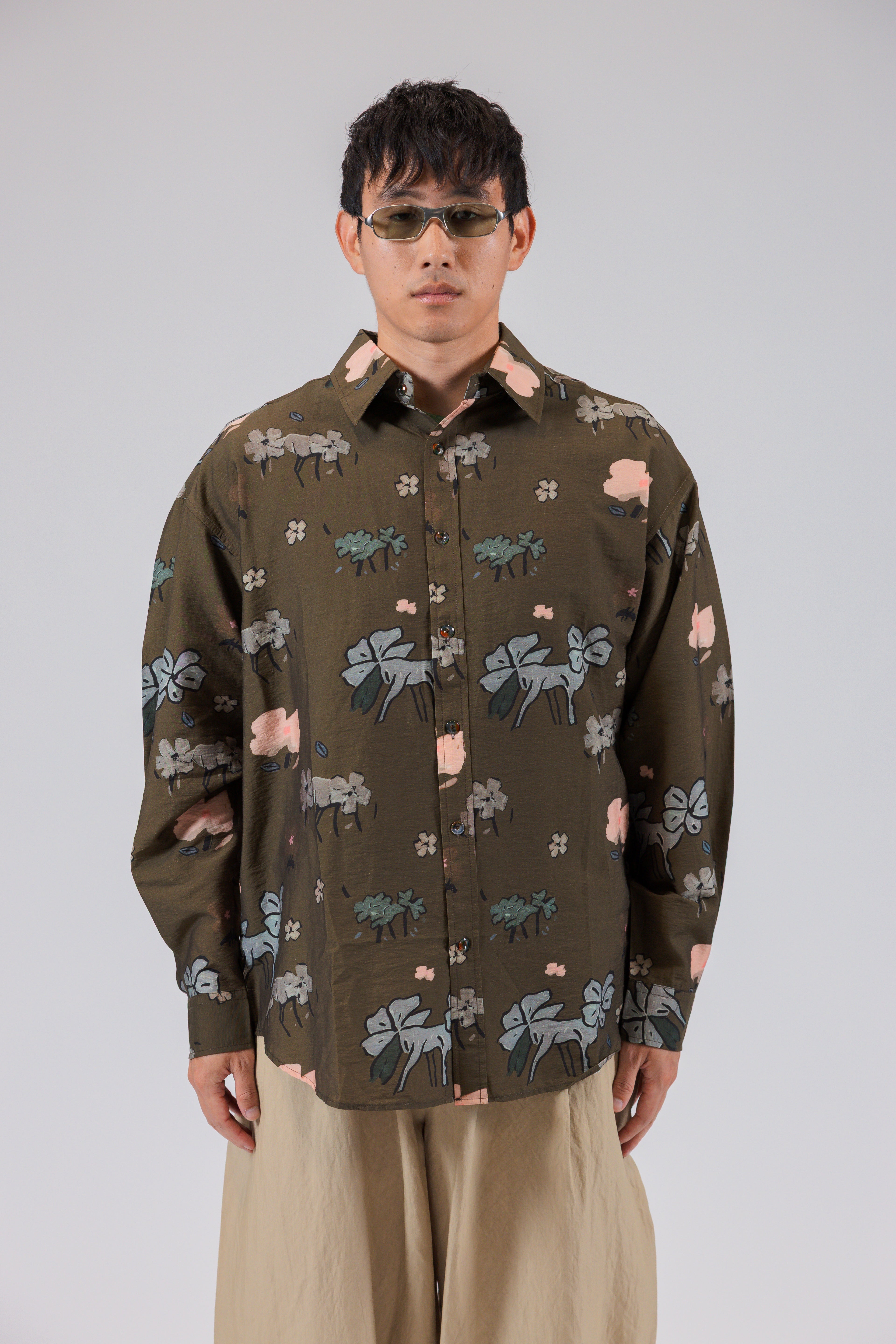 Clover Print Long Sleeve Shirt