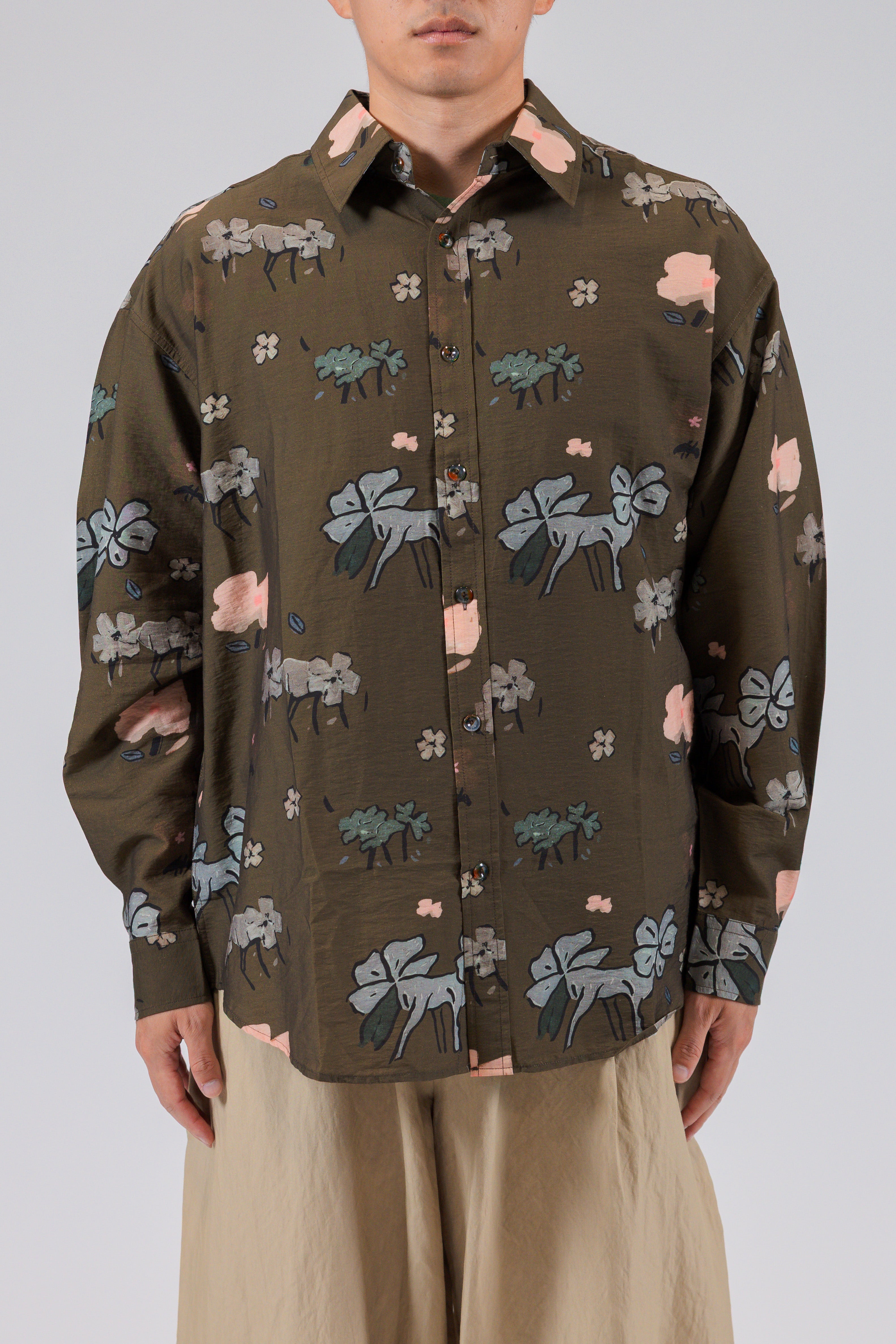 Clover Print Long Sleeve Shirt