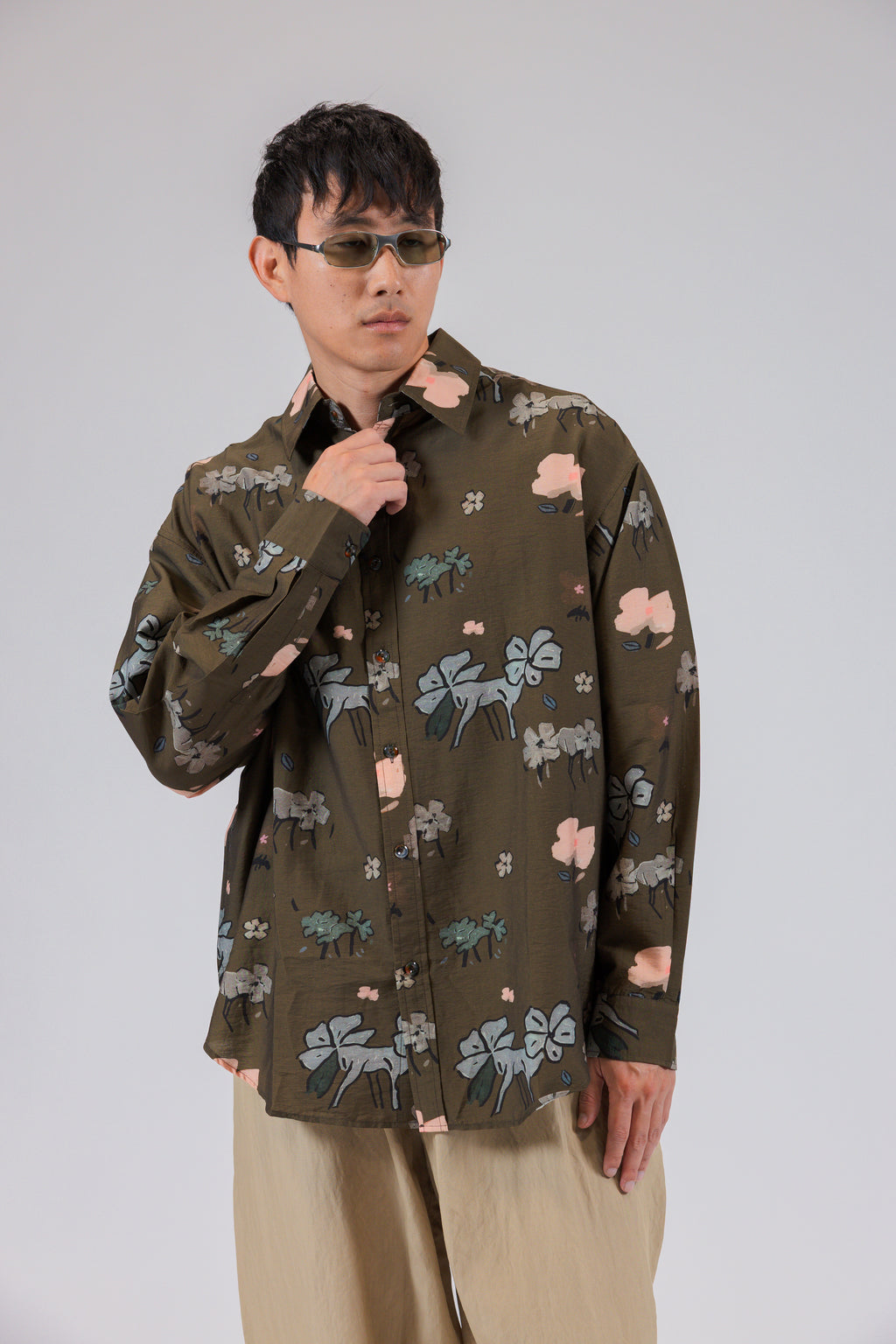 Clover Print Long Sleeve Shirt
