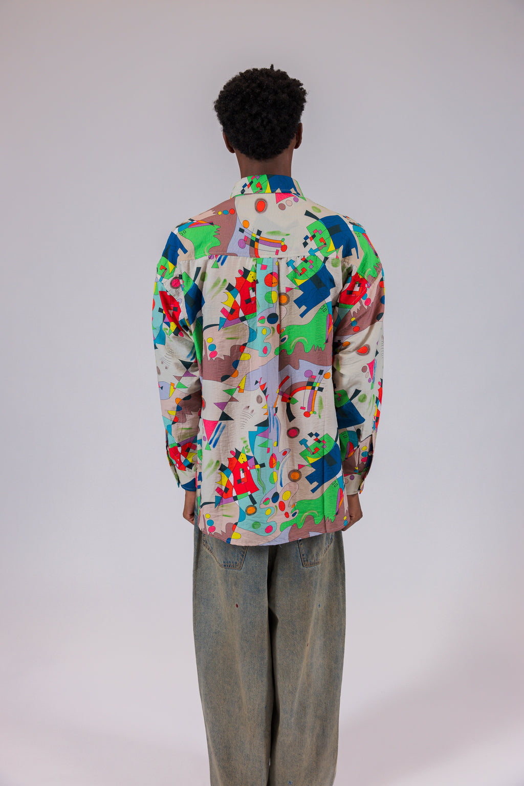 Abstract Multi Colorful Long Sleeve Shirt
