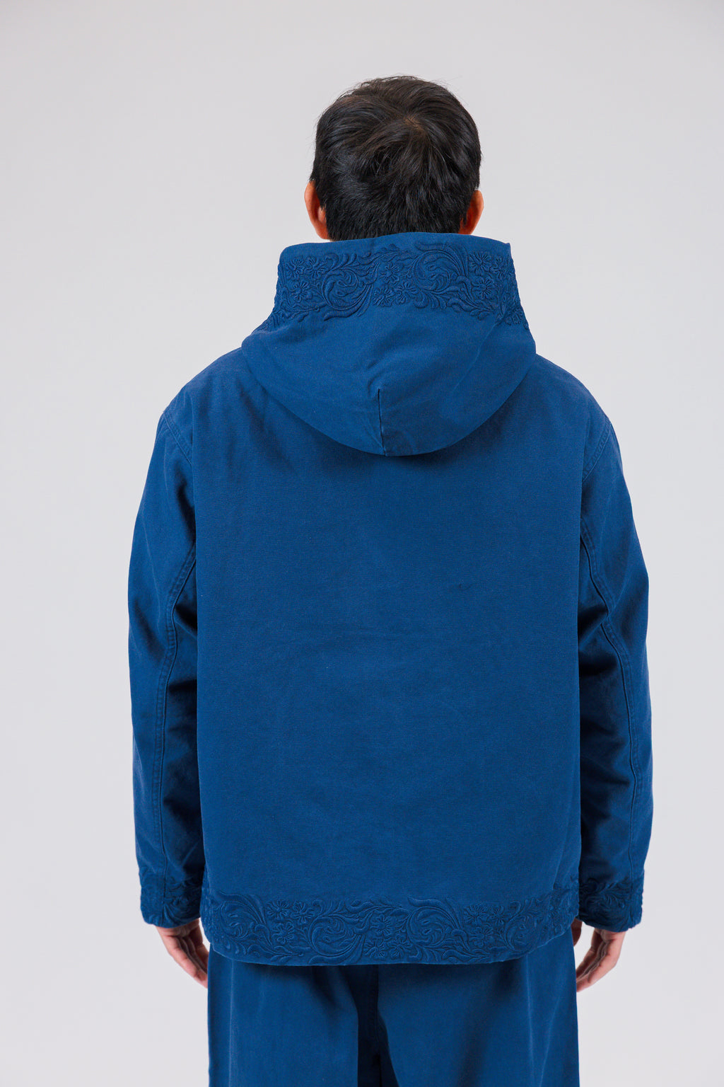 The Tonal Embroidered Cotton Hooded Jacket