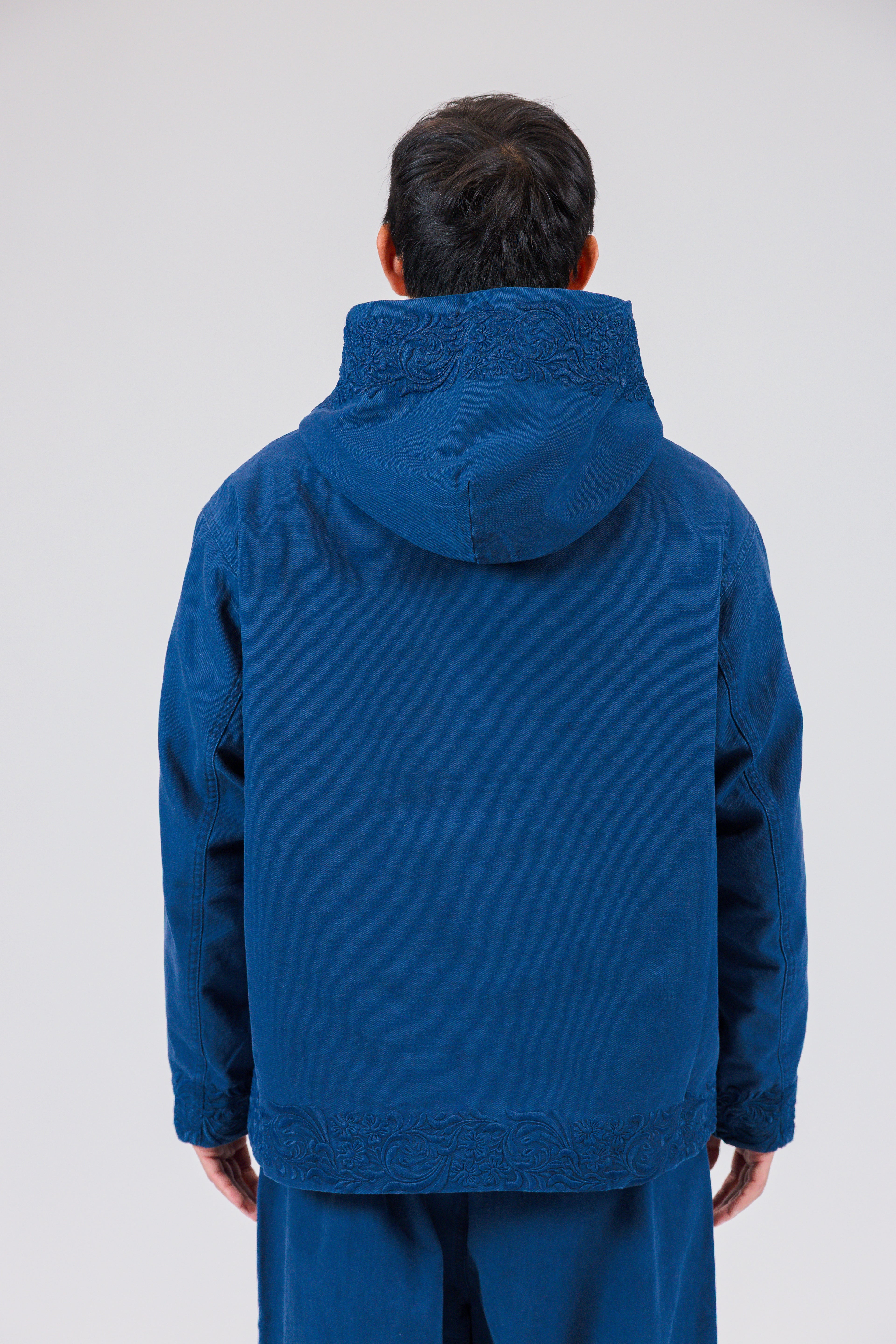 The Tonal Embroidered Cotton Hooded Jacket