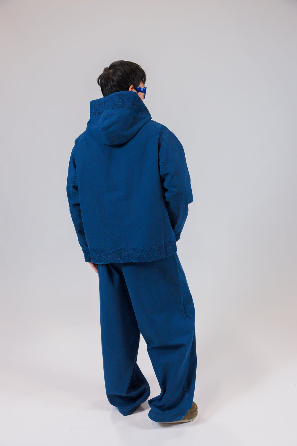 The Tonal Embroidered Cotton Lounge Trouser