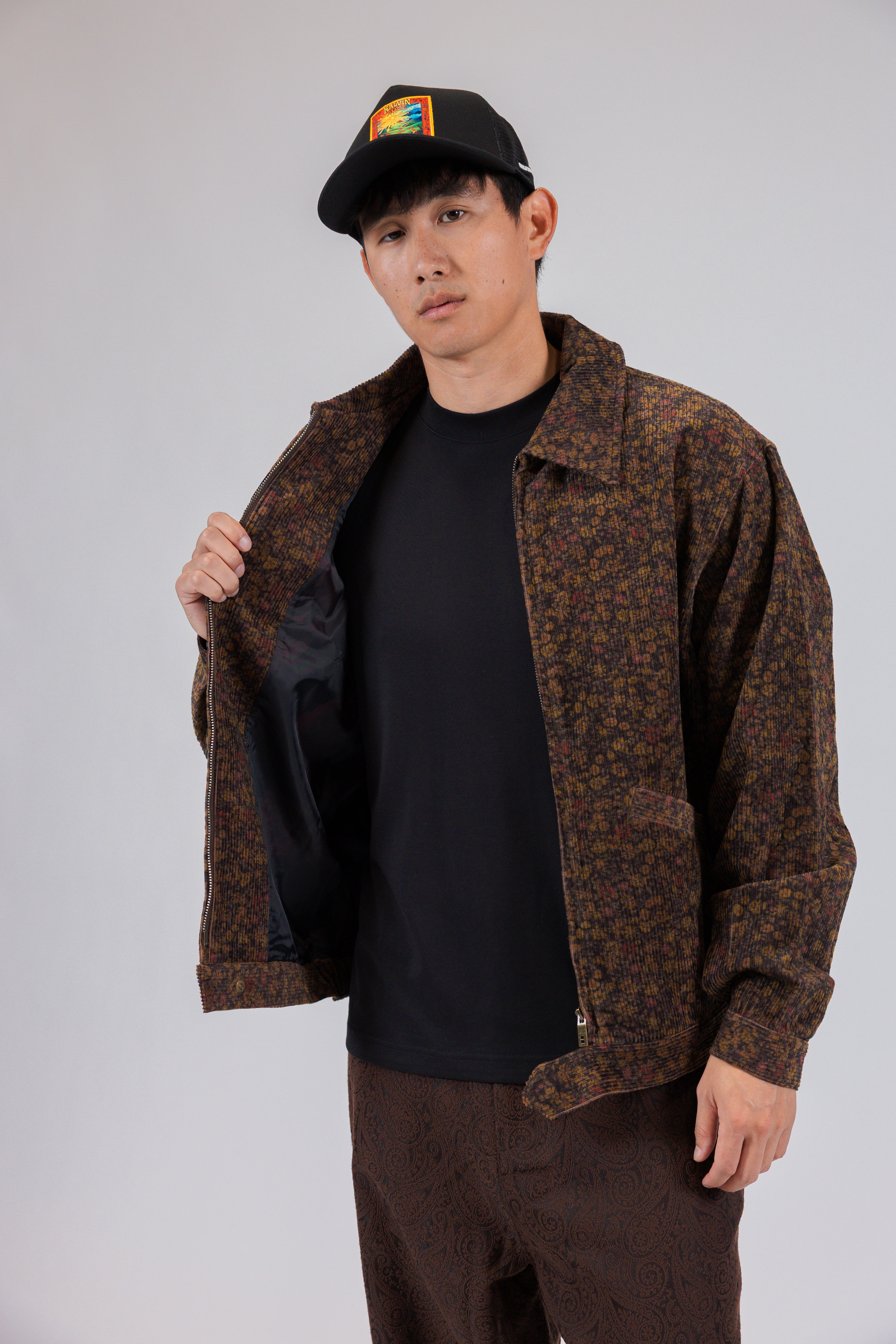 The Floral Corduroy Harrington Bomber