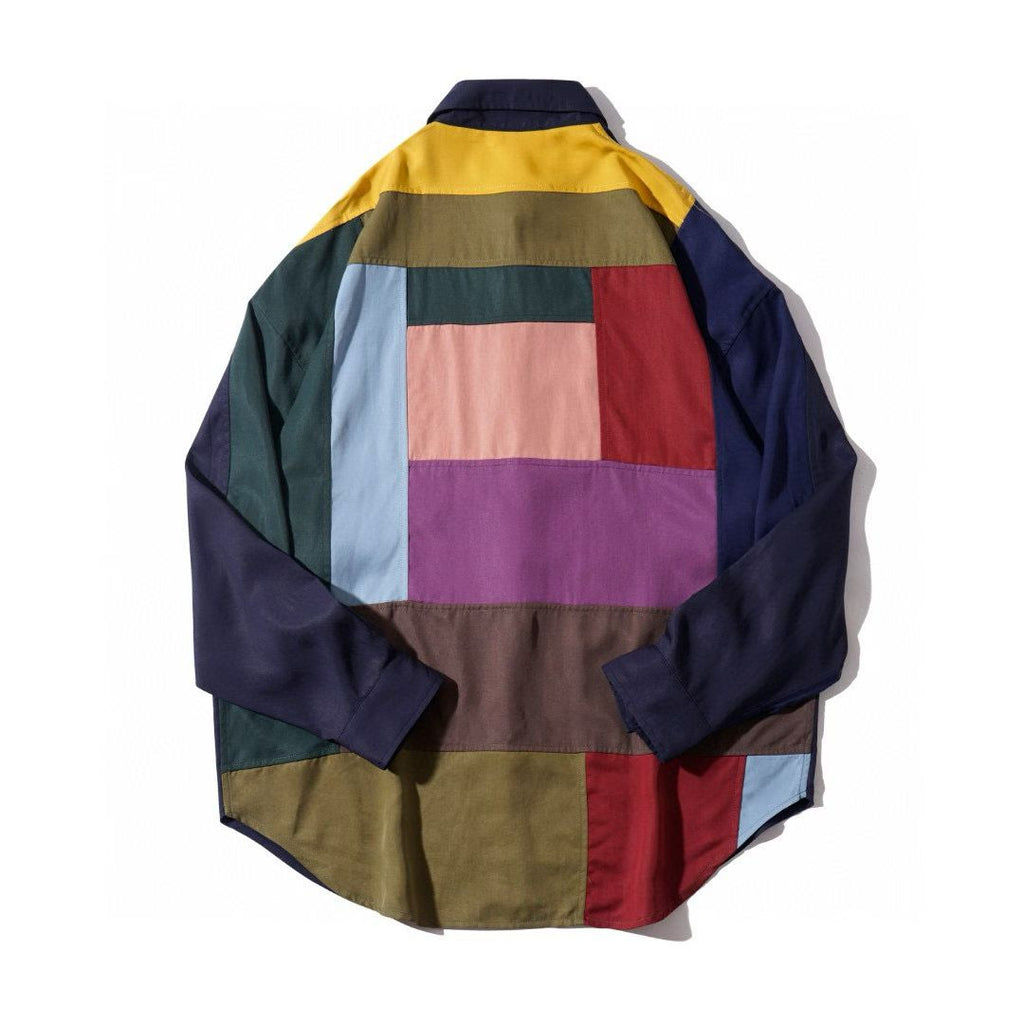 Color Block Patchwork Shirt