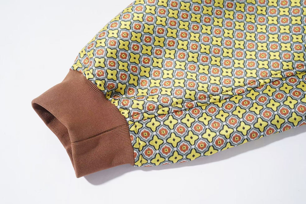 Mosaic Pattern Bomber Jacket