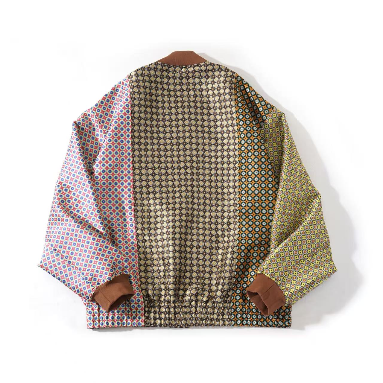 Mosaic Pattern Bomber Jacket