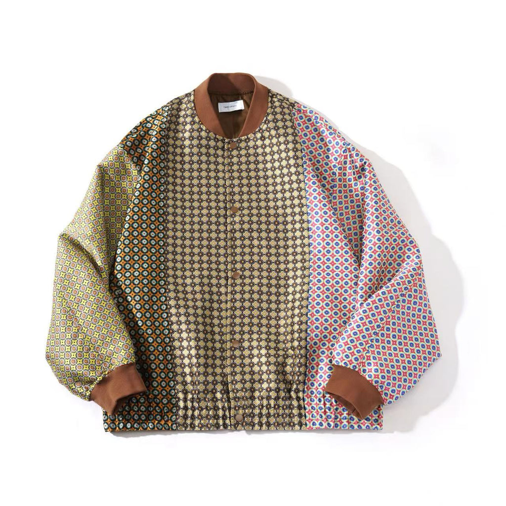 Mosaic Pattern Bomber Jacket