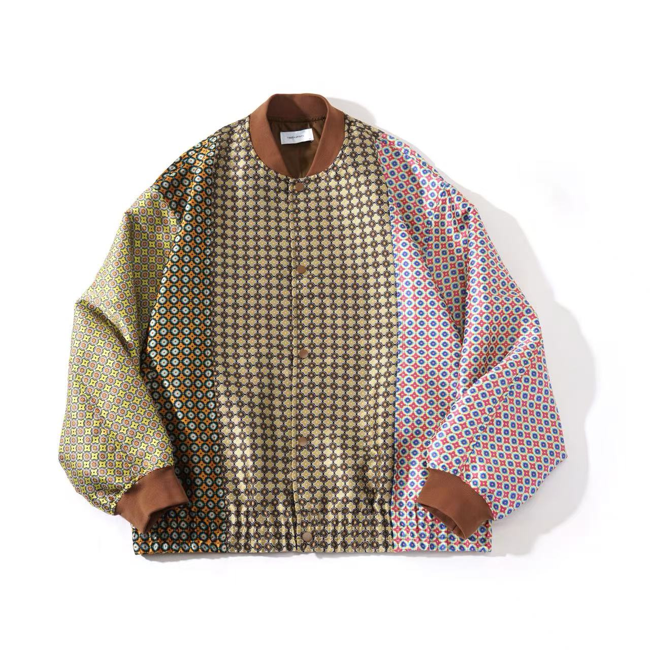 Mosaic Pattern Bomber Jacket