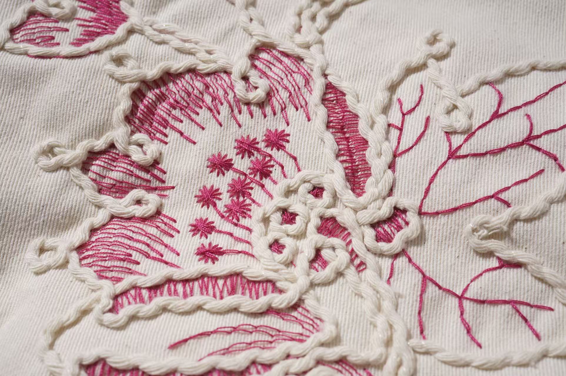 Crimson Bloom Embroidered Jacket