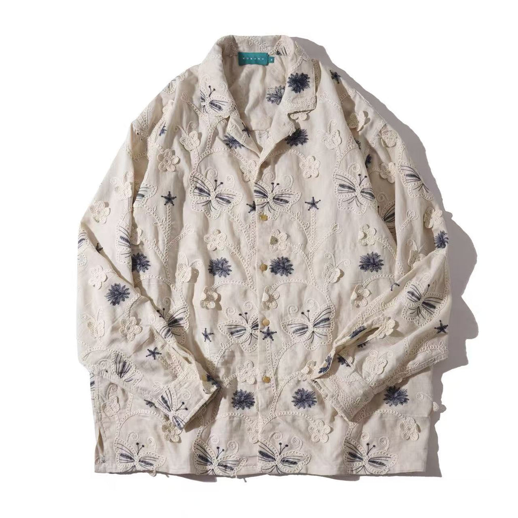 Butterfly Garden Embroidered Shirt