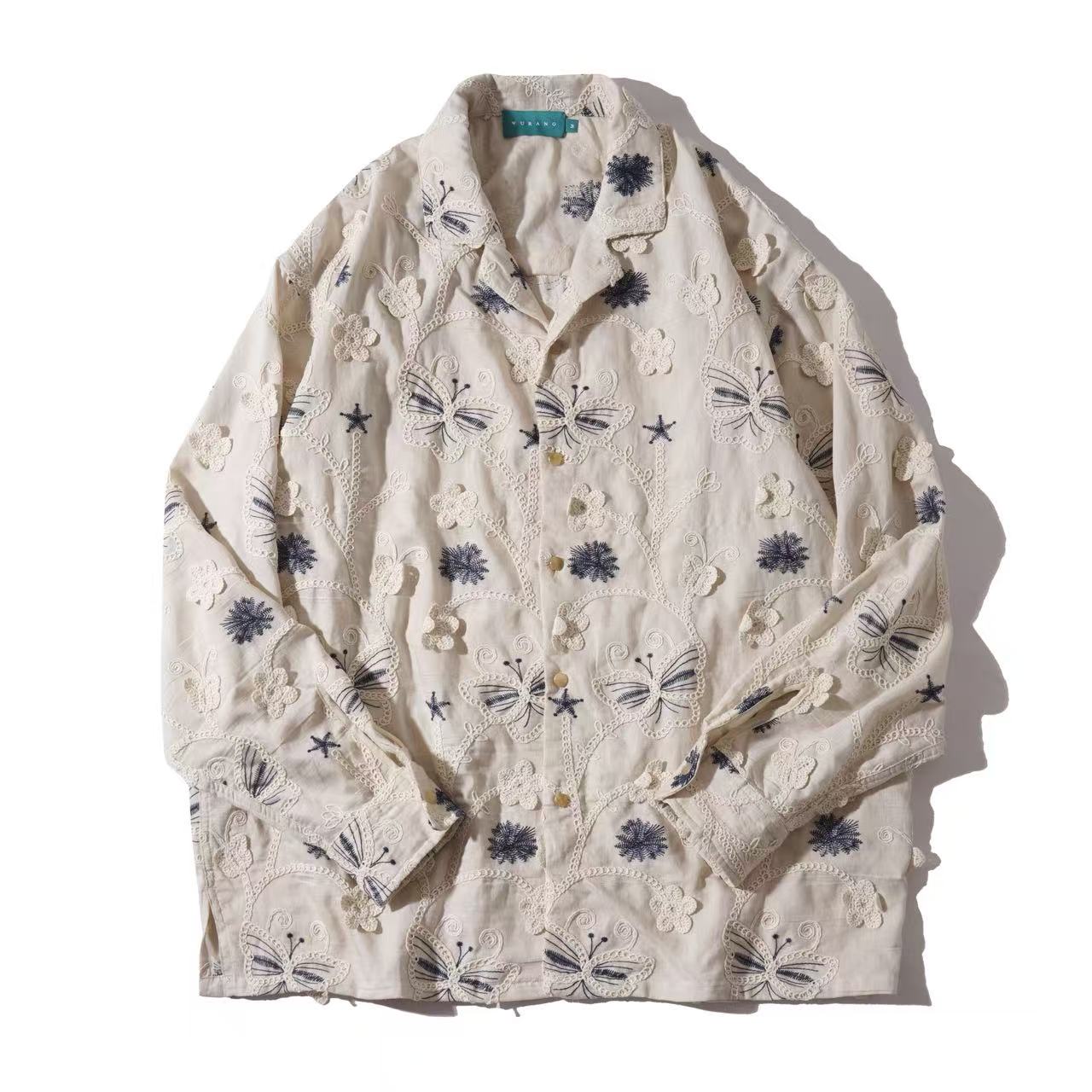 Butterfly Garden Embroidered Shirt